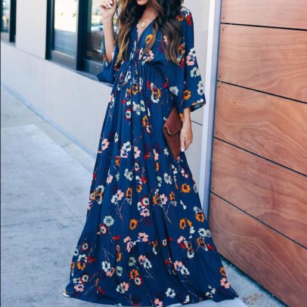 VICI maxi kimono blossom dress